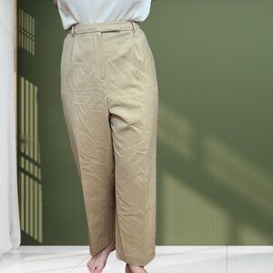Vintage Talbots Khaki High Waisted Pleated Pants Classic Workwear